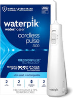 Waterpik Cordless Pulse 3100 Rechargeable Portable Water Flosser for Teeth, Gums, Braces Care and Travel with 2 Flossing Tips, Waterproof for Shower Use, ADA Accepted, WF-20 White, Amazon Exclusive