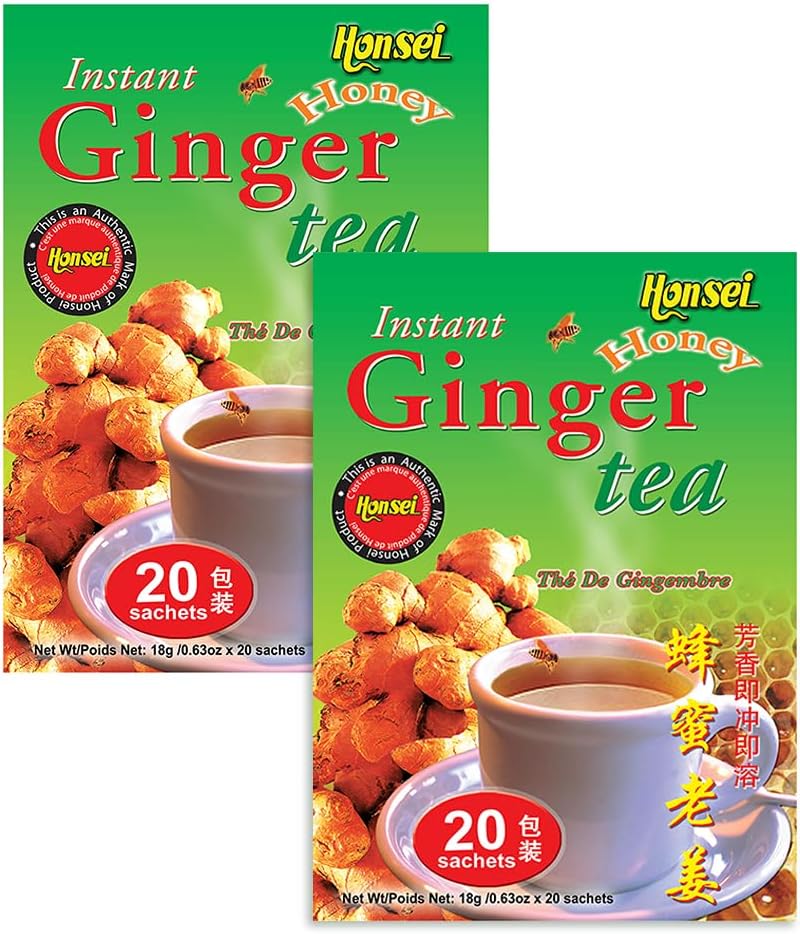 Honsei Instant Ginger Honey Tea, 40 Count