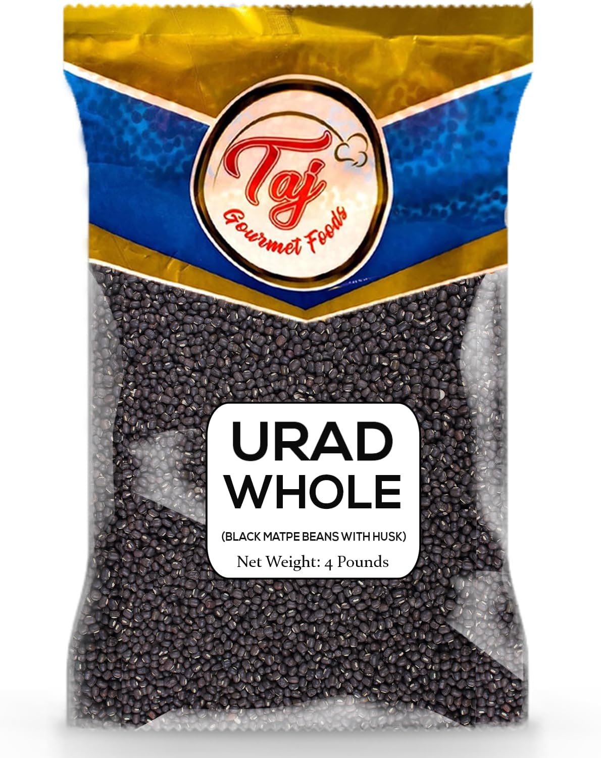 TAJ Urad Whole Dal | 4-Pounds | Black Gram