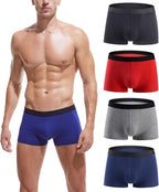 Mens No Ride-up Boxer Briefs Stretch Comfortable Breathable Cotton Underwear 4 Pack