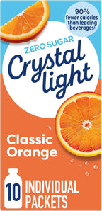 Crystal Light Classic Orange Naturally Flavored Powdered Drink Mix, 120 ct Pack, 12 Boxes of 10 On-the-Go-Packets