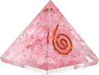 Amazing Gemstone Rose Quartz Orgone Pyramid - 30mm Small Orgonite Pyramids with Crystals and Healing Stones - Authentic Organite Gifts