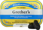 GRETHER'S Sugarfree Blackcurrant Pastilles – Premium Swiss Throat Lozenges for Dry Mouth & Sore Throat Comfort – Gift for Singers, Intense Fruit Flavor, Gluten & Lactose Free – 15 oz
