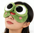 Style 03 Cute Frog Plush Sleep Eye Mask, 5D Cartoon Funny Eye Cover with Adjustable Strap, Soft Blindfold for Travel, Nap, Gift for Women Men