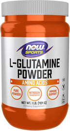 NOW Foods Sports Nutrition, L-Glutamine Pure Powder, Nitrogen Transporter*, Amino Acid, 1-Pound