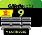 GilletteLabs Razor Blade Refills, Ultimate Precision Trimmer, 5 Bladed Refills, Compatible with Exfoliating Bar and Heated Razors, 9 Count