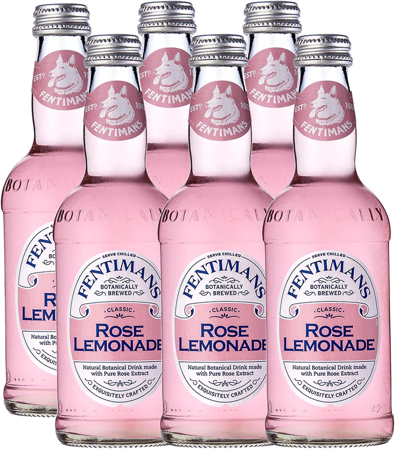 Fentimans Botanically Brewed Classic Rose Lemonade Sparkling Soda, 9.3 fl oz Bottles – Premium Craft Soda/Mixer for Cocktails & Refreshing Drinks