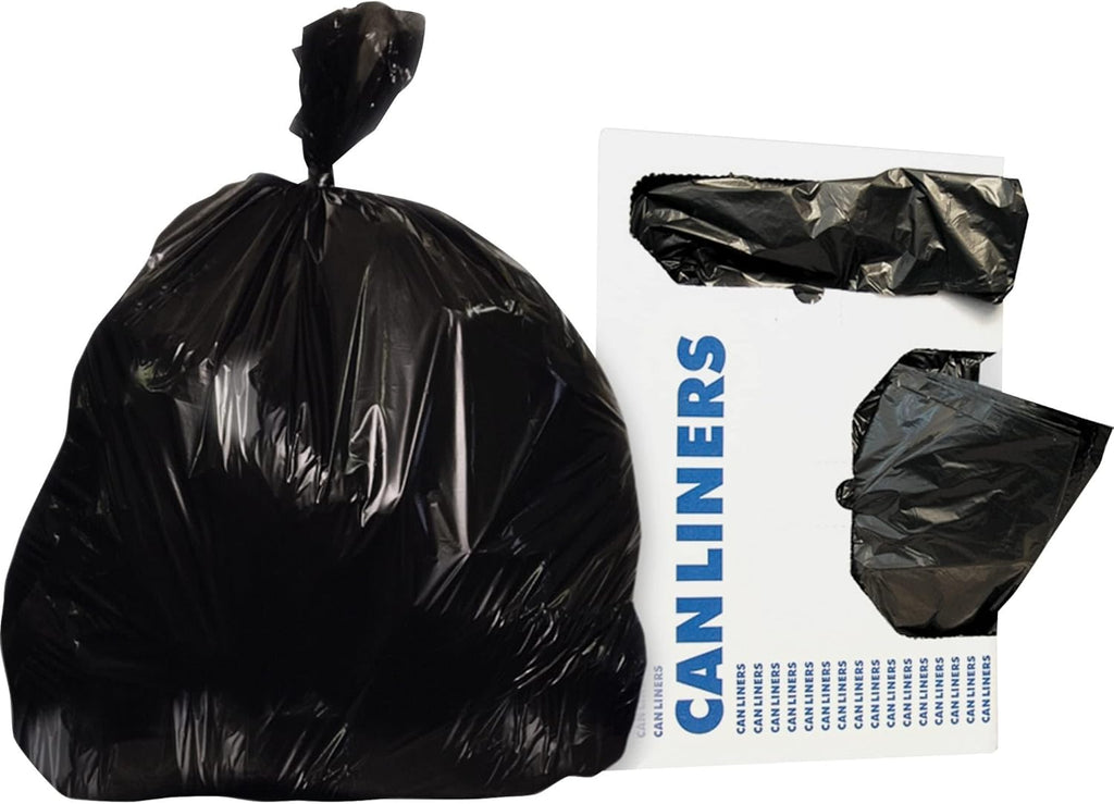 Heritage Repro Linear Low-Density Can Liners, 60 Gallons, 38" x 58", Black, Box of 100