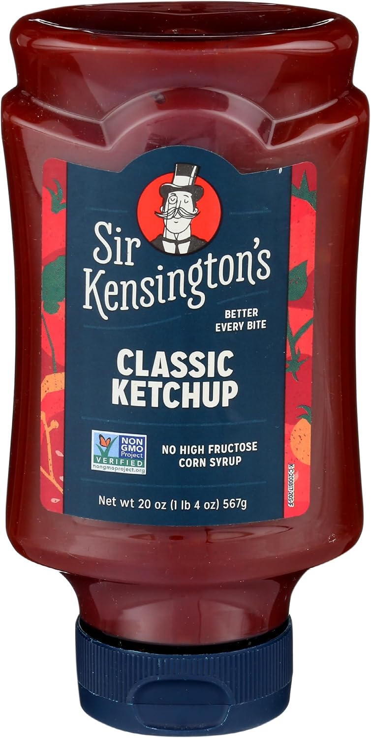 Sir Kensington's Classic Ketchup, From Whole Tomatoes, No High Fructose Corn Syrup, Gluten Free, Certified Vegan, Non- GMO Project Verified, Shelf-Stable, 20 oz