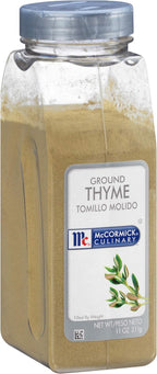 McCormick Culinary Ground Thyme, 11 oz - One 11 Ounce Container of Ground Thyme Seasoning, Best with Chowders and Soups, Meat, Seafood, Mashed Potatoes and More