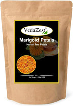 VedaZest Marigold Petals Herbal Tea (56g/2oz) | Marigold Dried Flowers | Marigold Tea | Marigold Tea Organic Loose Leaf