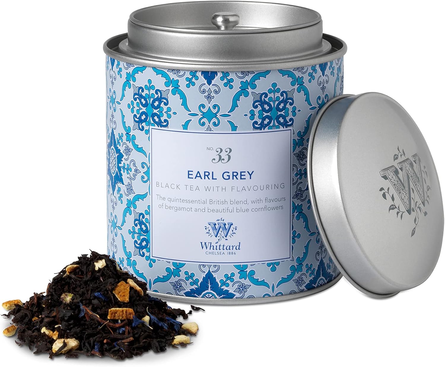 Whittard of Chelsea - Earl Grey Loose Leaf Tea, Black, Vegetarian & Vegan Friendly, Resealable Tin (100g, 1ct)