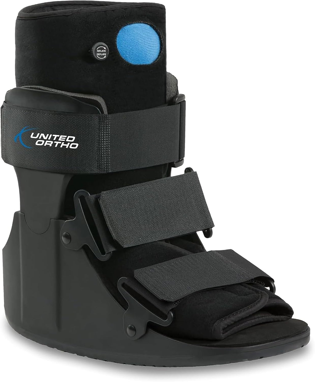 United Ortho USA14115 Short Air Cam Walker Fracture Boot, Medium, Black