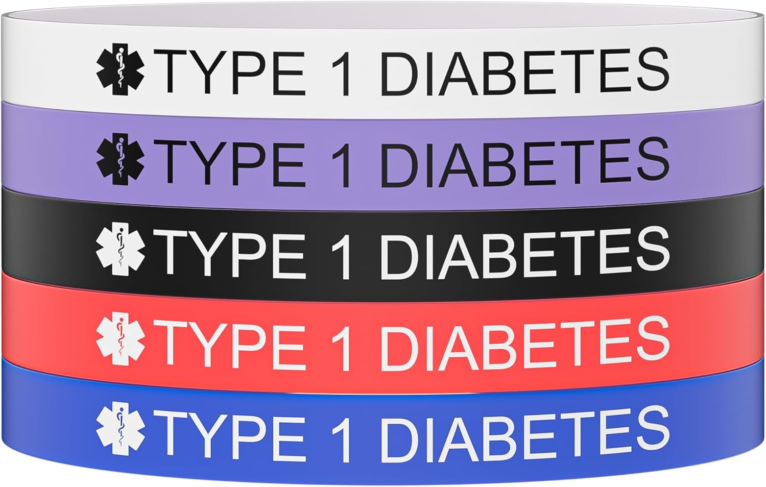5PCS Medical Alert Bracelet for Men Women, Medical Alert ID Silicone Wristband for Diabetic D.N.R Pacemaker Epilepsy