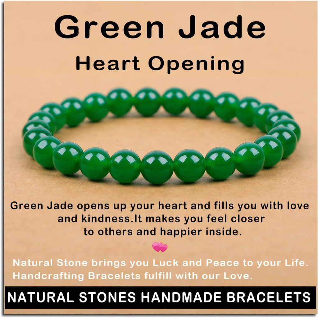 AD Beads Handmade Gemstone Stretch Elastic Bracelet Crystal Healing Reiki Nature's Beauty and Spiritual Essence Unisex
