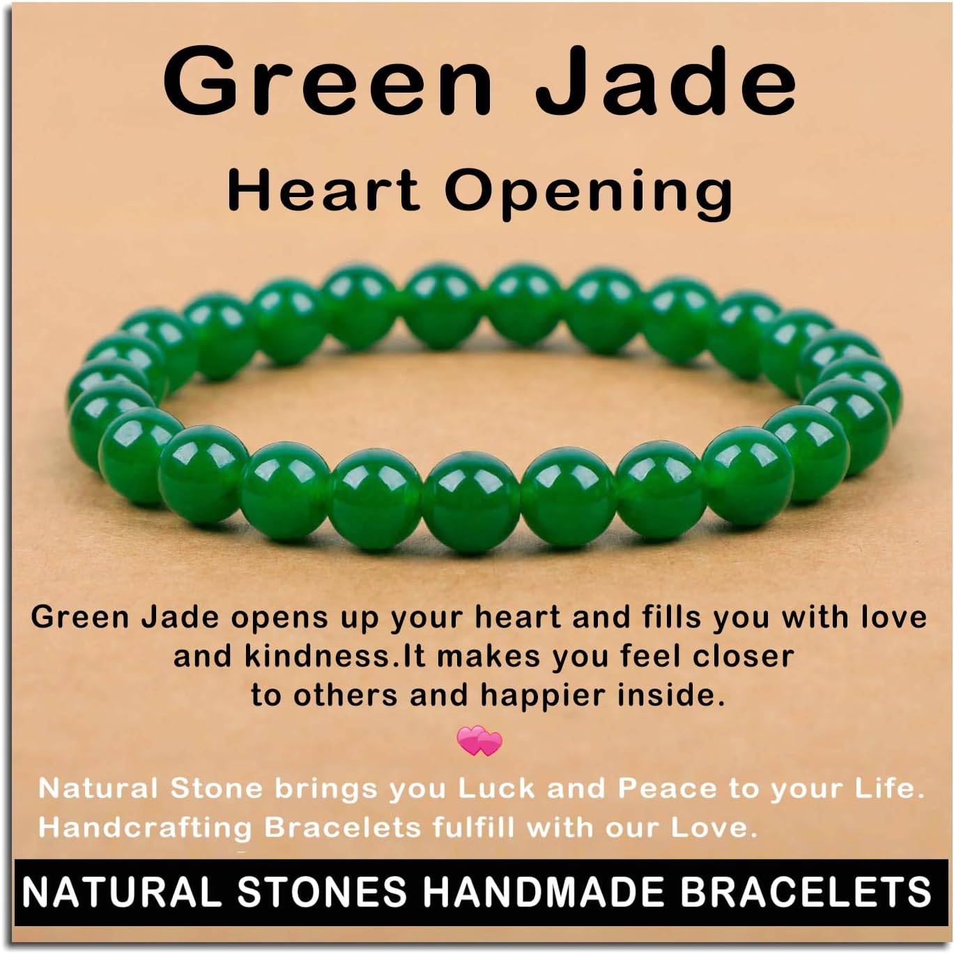 AD Beads Handmade Gemstone Stretch Elastic Bracelet Crystal Healing Reiki Nature's Beauty and Spiritual Essence Unisex