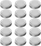 15pcs Mason Jar Lids, 70mm/2.76" Regular Mouth Plate Caps Leak Proof for Canning Jars Premium Tinplate Material Excellent Sealing (Silver Tone)