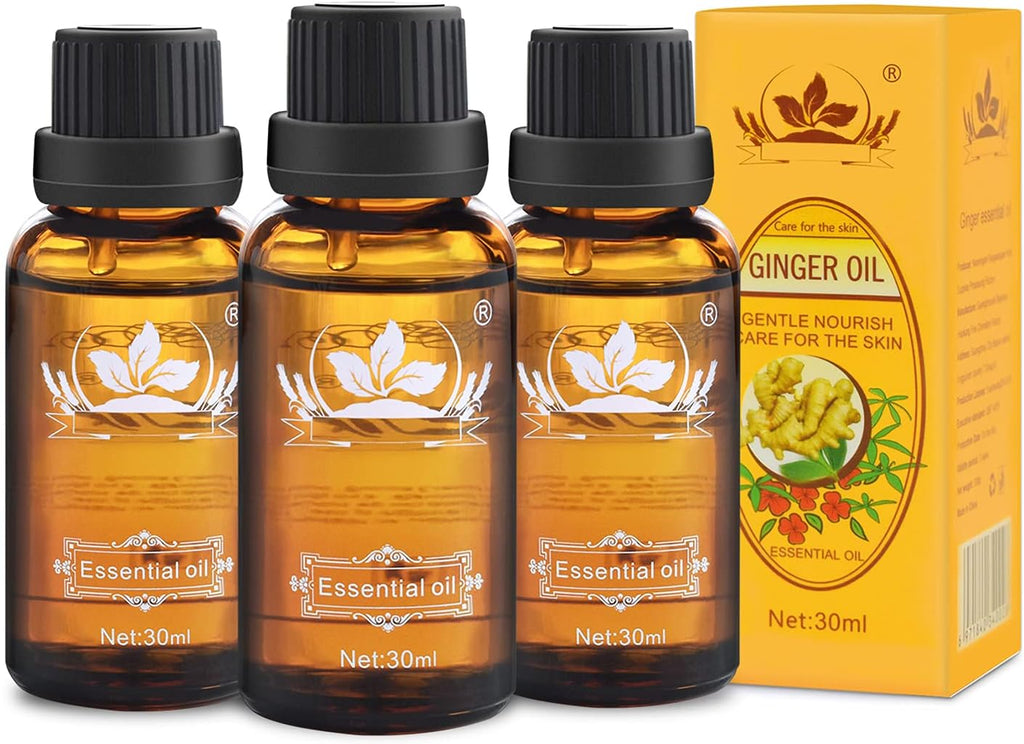 Ownest 3 Pack Ginger Massage Oil,100% Pure Natural Lymphatic Drainage Ginger Oil,SPA Massage Oils,Repelling Cold and Relaxing Active Oil-30ml