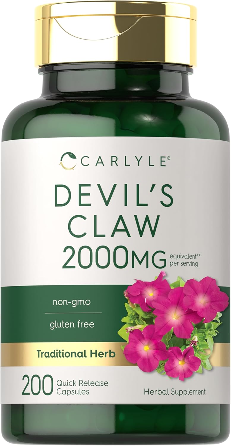 Carlyle Devils Claw | 200 Capsules | Concentrated Root Extract | Devils Claw Herbal Supplement | Non-GMO, Gluten Free Supplement
