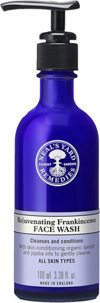 Neal's Yard Rejuvenating Frankincense Facial Wash, Gentle & Cleansing for All Skin Types, Featuring Apricot & Jojoba Oils, Vegan Approved, 100mL