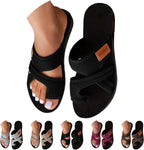 Orthopedic Sandals for Women 2026 Comfortable Spring Shoes Beach Flip Flops Casual Mesh Flats Toe Ring Slippers