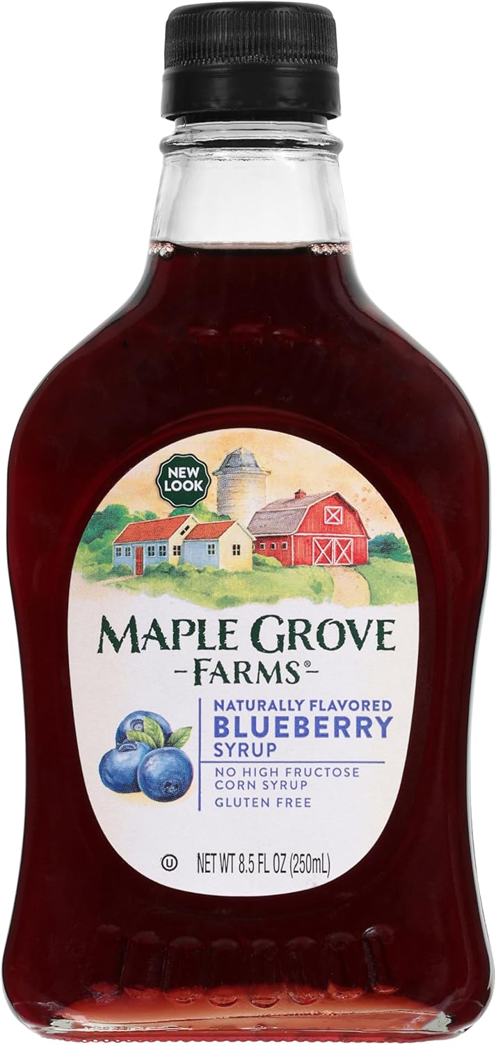 Maple Grove Farms Flavored Syrups, Blueberry, 8.5 Ounce
