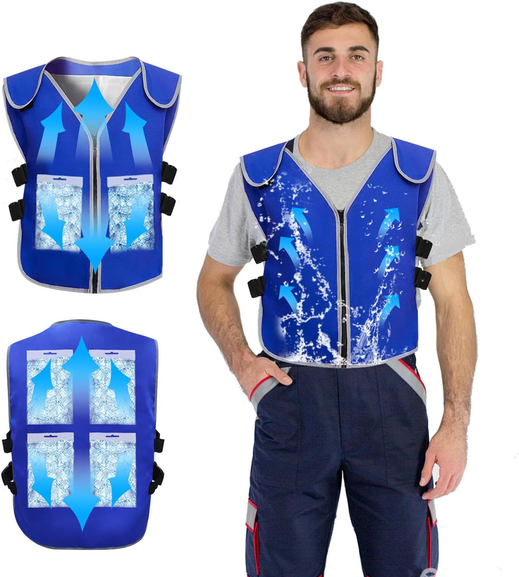 Cooling Vest With 20pcs Ice Packs for Men Women - Cold Vest Adjustable Cool Jacket for Working Outdoor