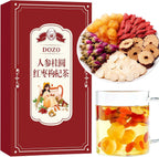 DOZO Ginseng Longan Red Jujube Tea Bag (20 Pack) Longan Goji Red Jujube Tea Women Replenish Qi Combination Herbal Tea 10.58oz/300g 人参桂圆红枣茶