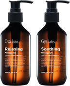 Relaxing Massage Oil & Soothing Massage Oil Set - Aromatherapy Grade Essential Oils Set - 2x200ml - Gya Labs