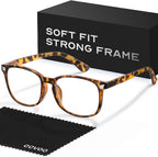 CCVOO Stylish Print Reading Glasses - Blue Light Filter and UV Protection, Square Frames - Readers for Women
