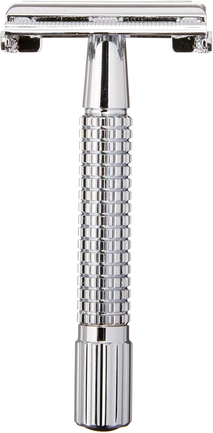 Pfeilring Double Edge Butterfly Safety Razor, Stainless Steel Chrome Plated