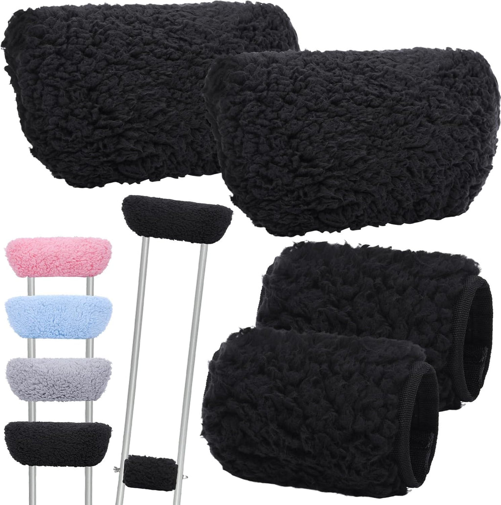 Threlaco Crutch Pads for Armpits and Hand Grips Universal Pads for Crutches Underarm Comfortable Breathable Cotton Fleece Underarm Cushions and Crutch Covers
