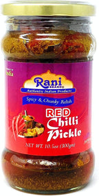 Rani Red Chilli Pickle Hot (Achar, Spicy Indian Relish) 10.5oz (300g) Glass Jar ~ Vegan | Gluten Free | NON-GMO | No Colors | Popular Indian Condiment, Indian Origin