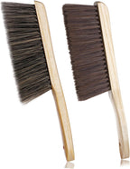 Rbenxia 2 Pieces Wooden Handle Bench Brushes Horse Hair Brushes Soft Bristles Dust Brush Household Cleaning Brushes for Fireplace, Sofa, Furniture, Workshop Woodworking (Gray+Beige)
