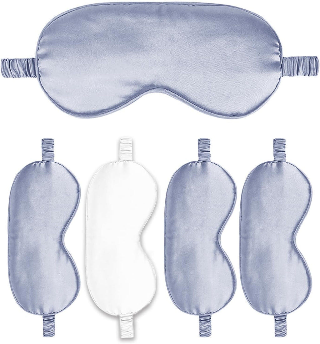 Sleep Masks 5PACK Silk Eyes Cover Satin Eye Mask Silky Blackout Soft Blindfold Sleeping Eyeshades Covers Bridesmaid Gifts