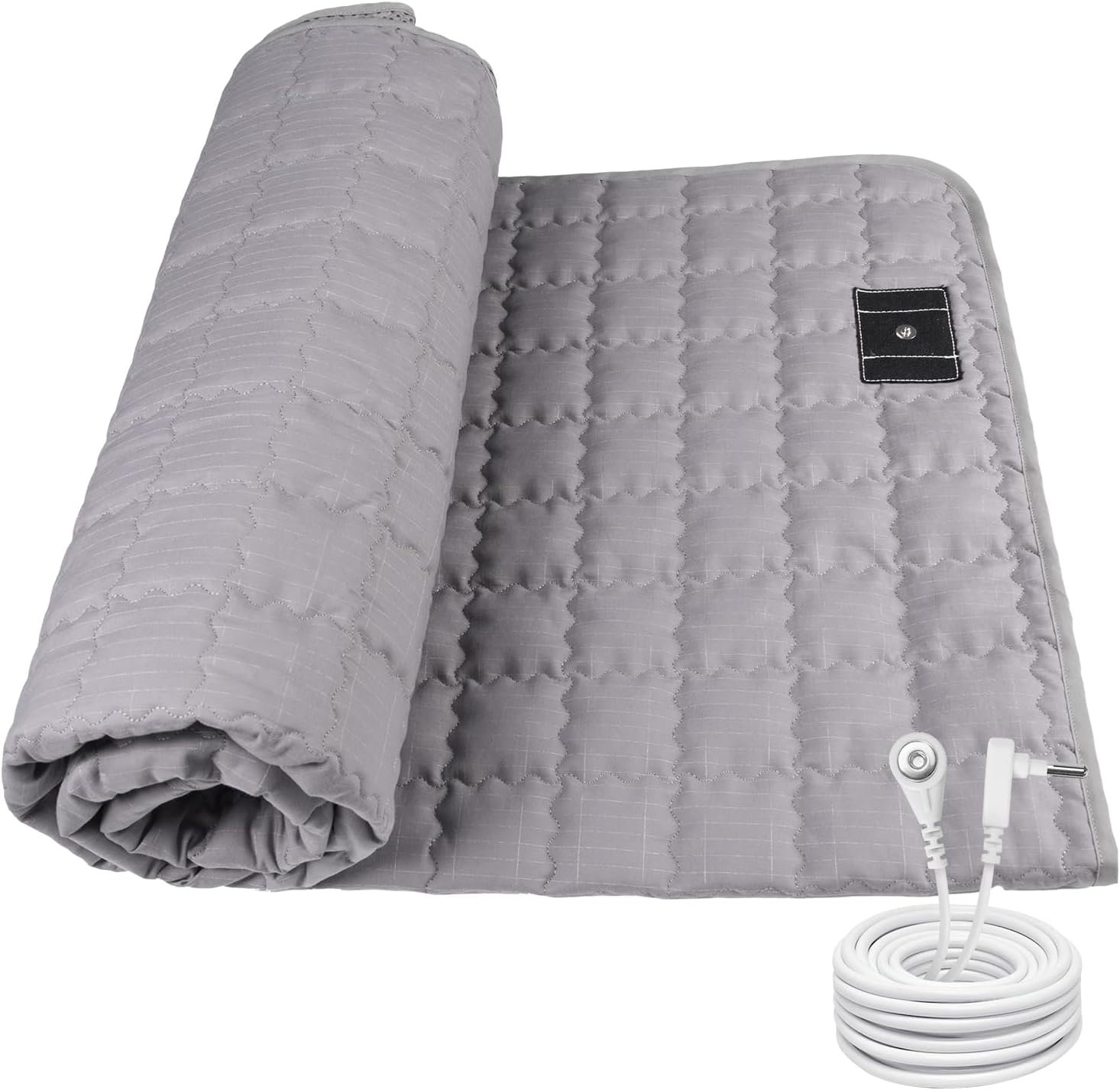 Grounding Mat, 35x50 Inch, Cotton Grounding Pad with Silver Fiber, Grounding Mat for Bed, Improves Sleep Wellness, Gray