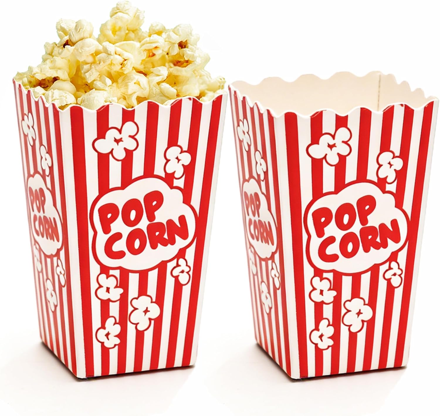 Homrelaxy 54Pcs Mini Popcorn Boxes, 4.6" Tall and 2.6" Square Small Paper Popcorn Containers Buckets for Pop Corn Machine, Movie Night, Cinema, Carnival, Party, Concessions