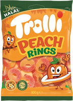 Trolli Peach Rings I Peach flavored Gummy Candy Rings I 100g 3.5 ounce