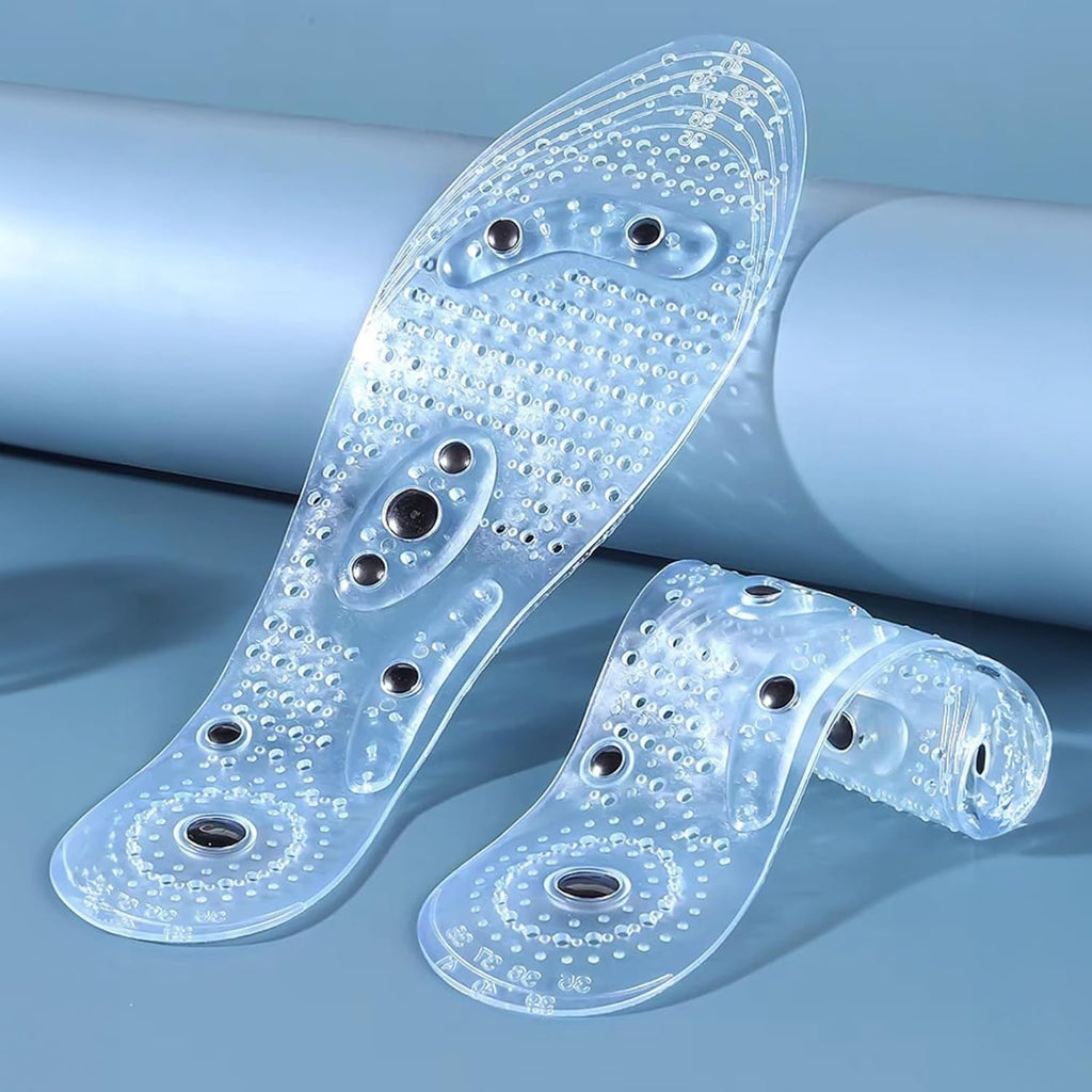 Magnetic Massage Insoles, Foot Reflexology Gel Insoles, Acupoint Magnetic Therapy Shoe Inserts for Pain Relief