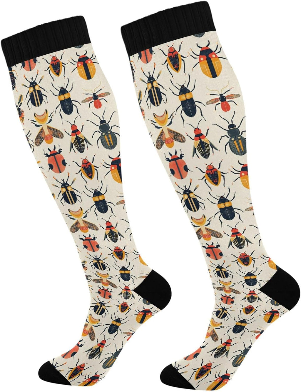 Insects Beetle Bugs Compression Sock cute for Women & Men Support Knee High Socks Running,Nurses,Travel