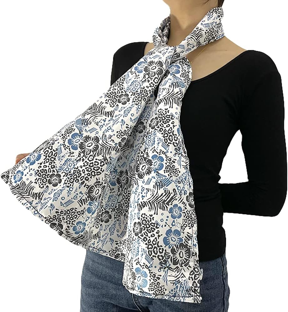 EDWERD Adult Bib Dining Scarfs for Elderly Parkinson Disabled Handicapped, Mealtime Clothing Protector Daily Living Eating Aids Accessories (Blue)