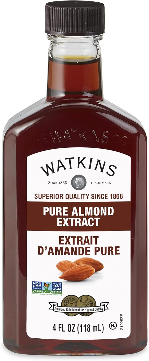 Watkins Pure Almond Extract, Non-GMO, Kosher, 4 oz. Bottle, 1-Pack
