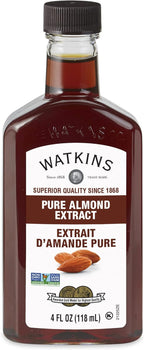 Watkins Pure Almond Extract, Non-GMO, Kosher, 4 oz. Bottle, 1-Pack