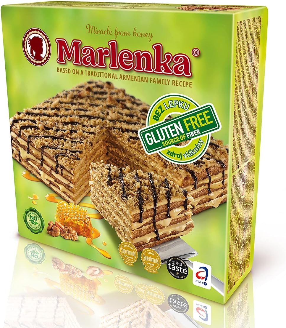 Gluten Free MARLENKA- honey cake with nuts- Six Layer Anniversary Birthday Cake
