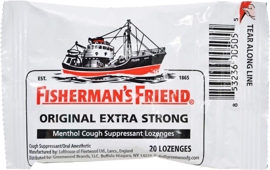 FISHERMANS FRIEND 20 LOZENGES 10MG ORIGINAL EXTRA STRONG (pack of 4)