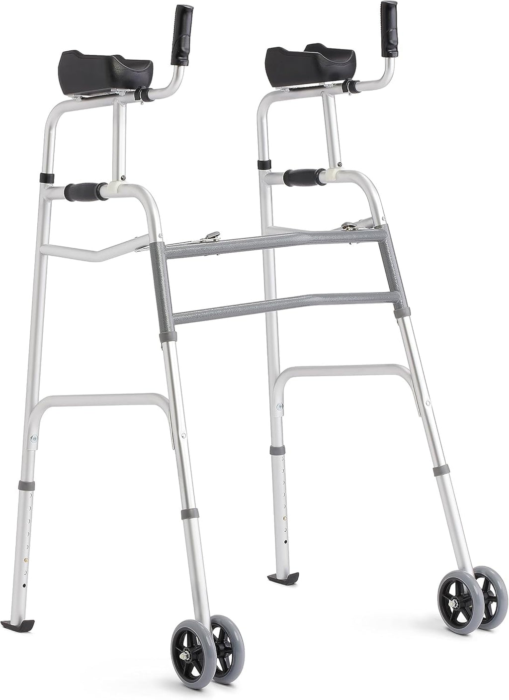 Medline Upright Aluminum Junior Folding Walker – Comfortable, Maneuverable, for Injury, Balance, Posture & Recovery