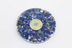 Jet Lapis Lazuli Orgone Tea Coaster Flower of Life Round 3.5 Inch Diameter Approx. Booklet Crystal Therapy