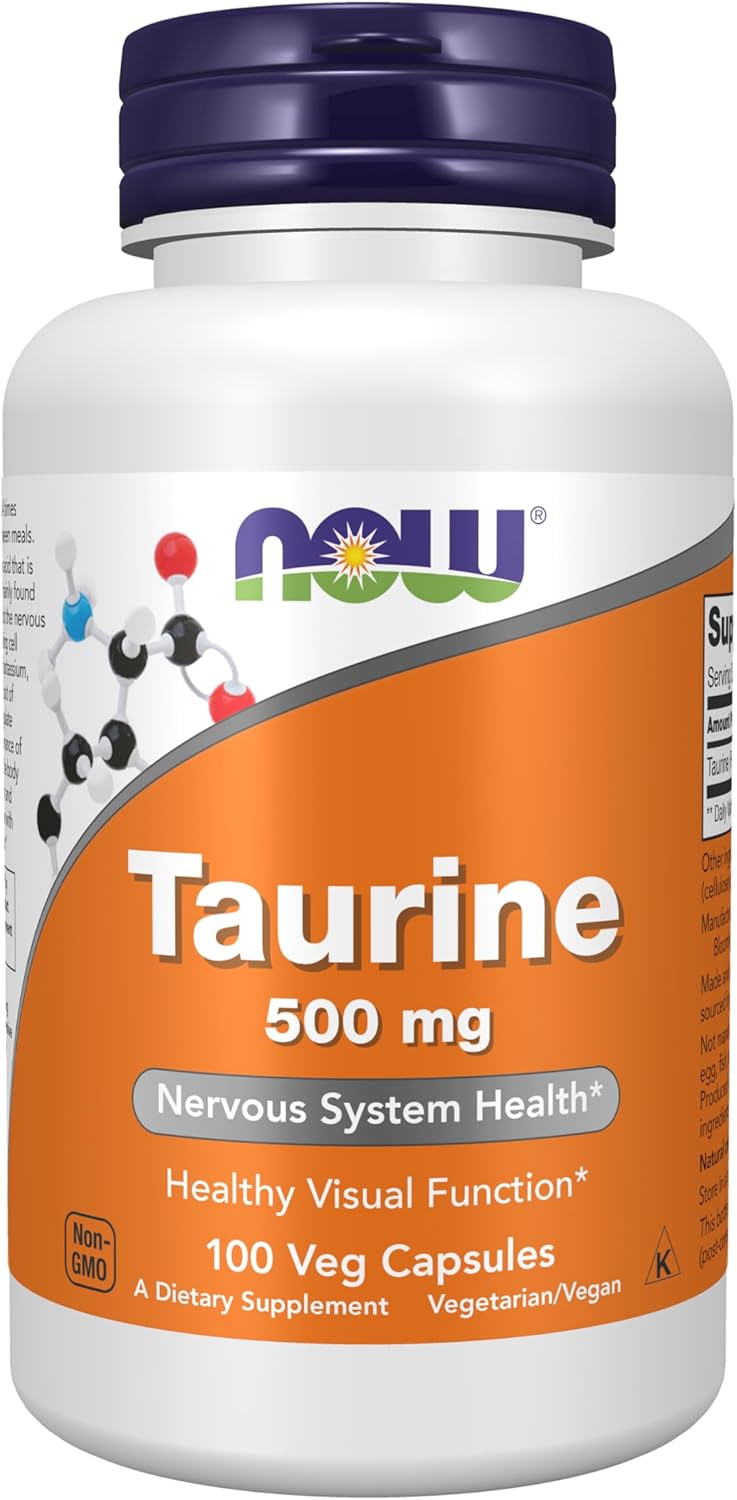 Now Foods Taurine 500mg Capsules, 100 CT