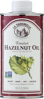 La Tourangelle Roasted Hazelnut Oil, High-Oleic Oil Great for Baking, Stir-Frying, and Vinaigrettes, 16.9 Fl Oz