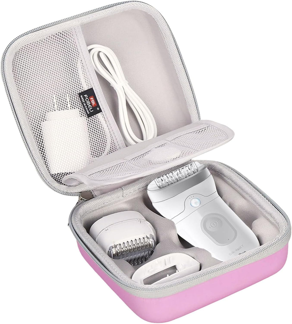 FBLFOBELI EVA Hard Case Compatible with Braun Silk-épil 7 SE7-041/SE7-141/Silk-épil 5 5-620/5 SE5-230/Silk-épil 9 9-890/9 9-880/9 9-720 Epilator Facial Hair Removal (Purple)
